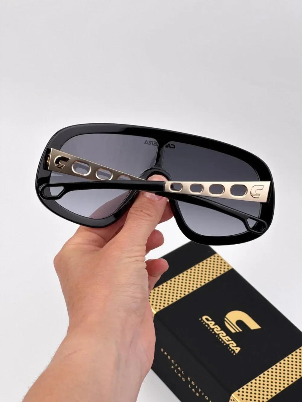 Carrera FLAGLAB 17 0C3E 9O Sunglasses – Orange & Gold Oversized Shield Frame